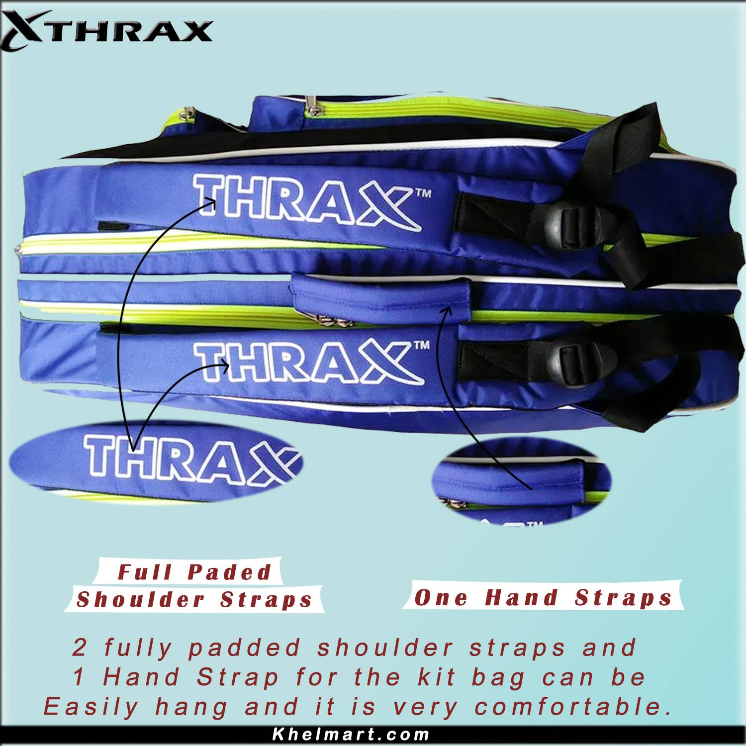 Thrax Astra Series Badminton Kit Bag Black Blue And Lime Thrax Astra Series Badminton Kit Bag Black Blue And Lime