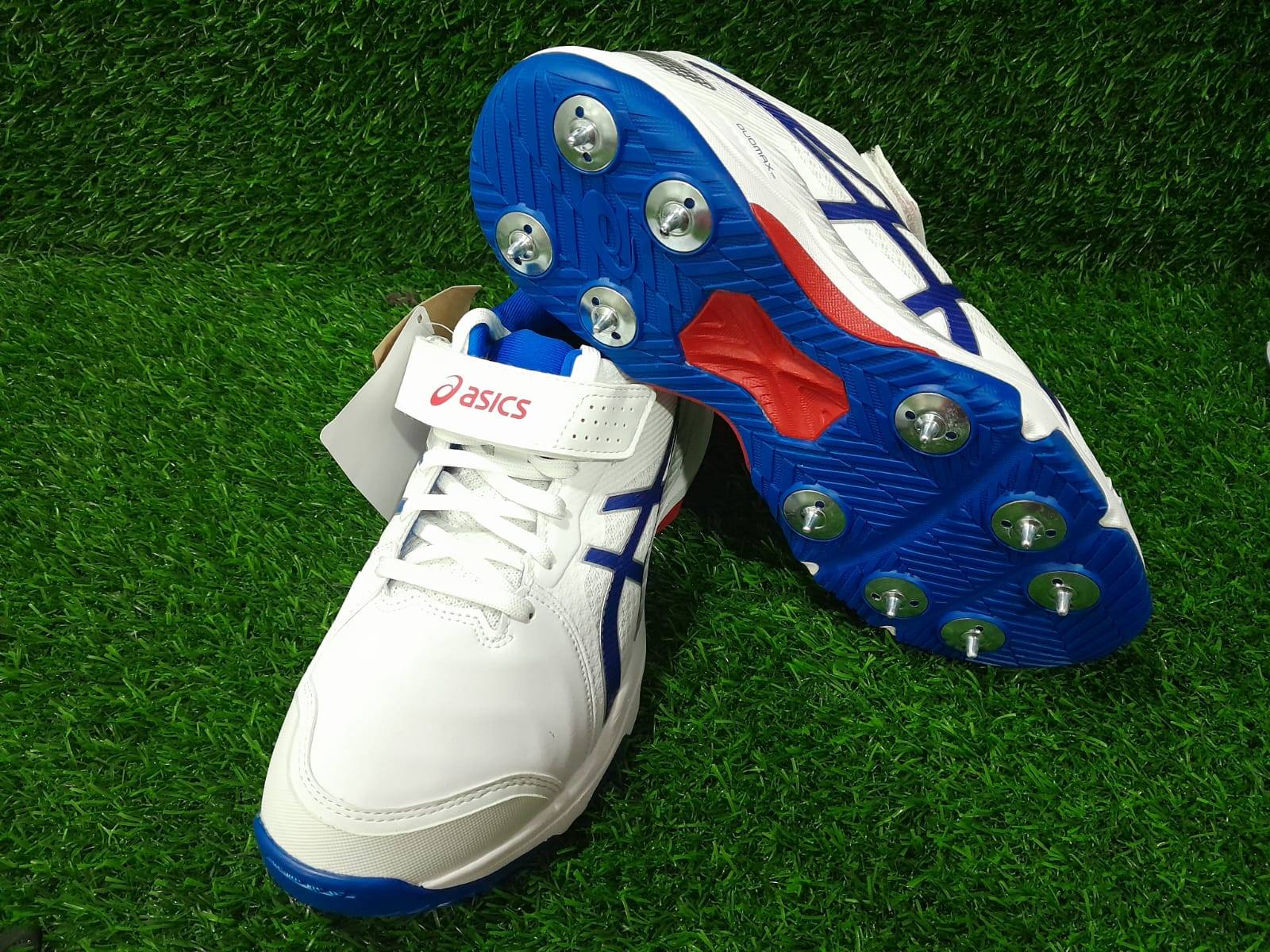 Asics gel speed Menace FF Spike Cricket Shoes White Tuna Blue