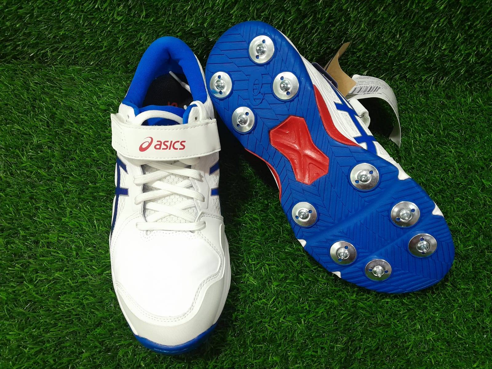 Asics gel speed Menace FF Spike Cricket Shoes White Tuna Blue