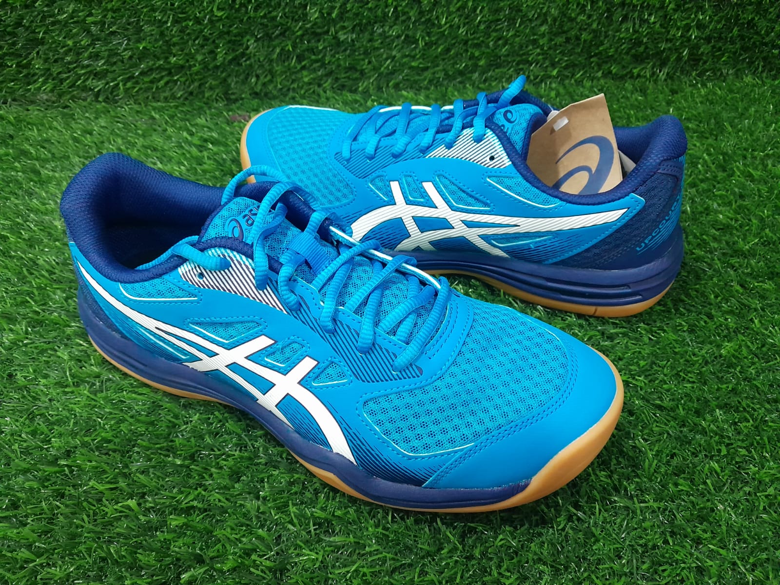 Asics Upcourt 5 Badminton Shoes Island Blue white