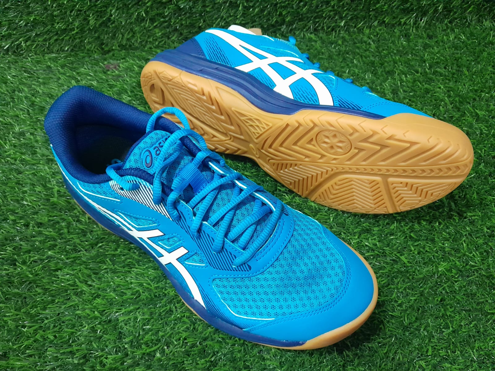 Asics Upcourt 5 Badminton Shoes Island Blue white